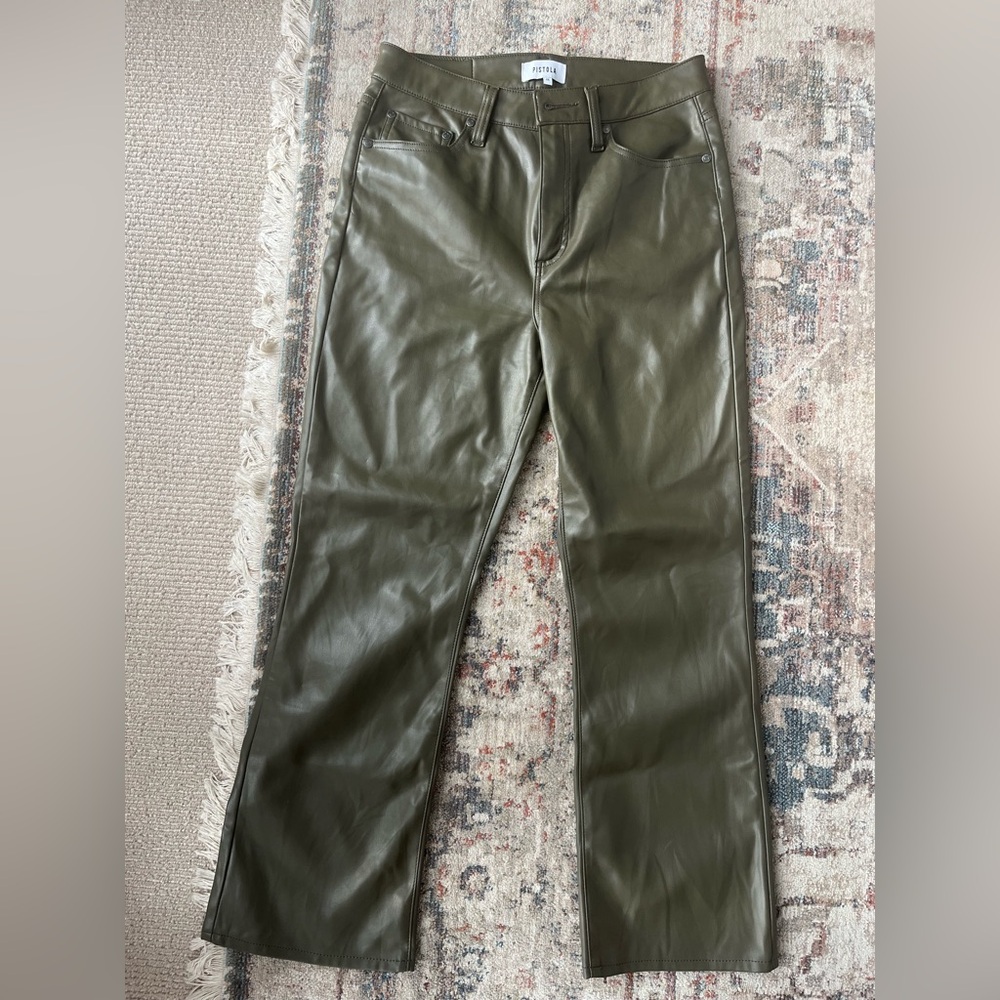 Pistola vegan leather green pants